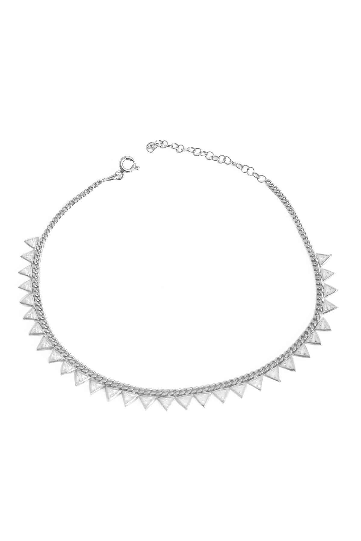 White Triangle Stone Silver Anklet, Silver Anklet, Anklet, Ankle Bracelets, Boho Anklet