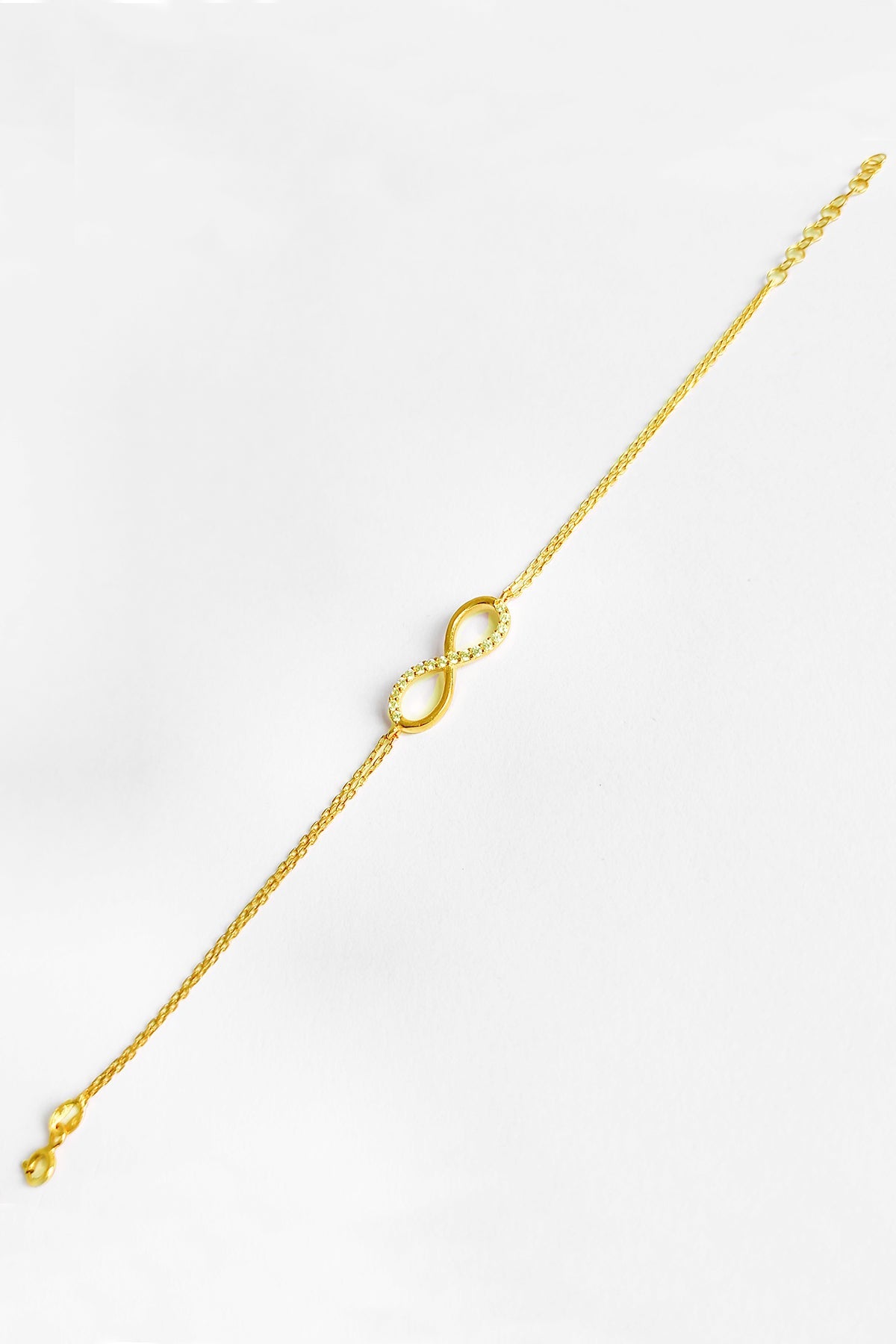 Half Stone Infinity Silver Bracelet