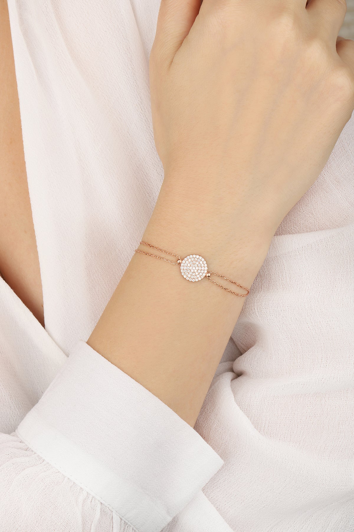 5 Rows Stone Series Silver Bracelet