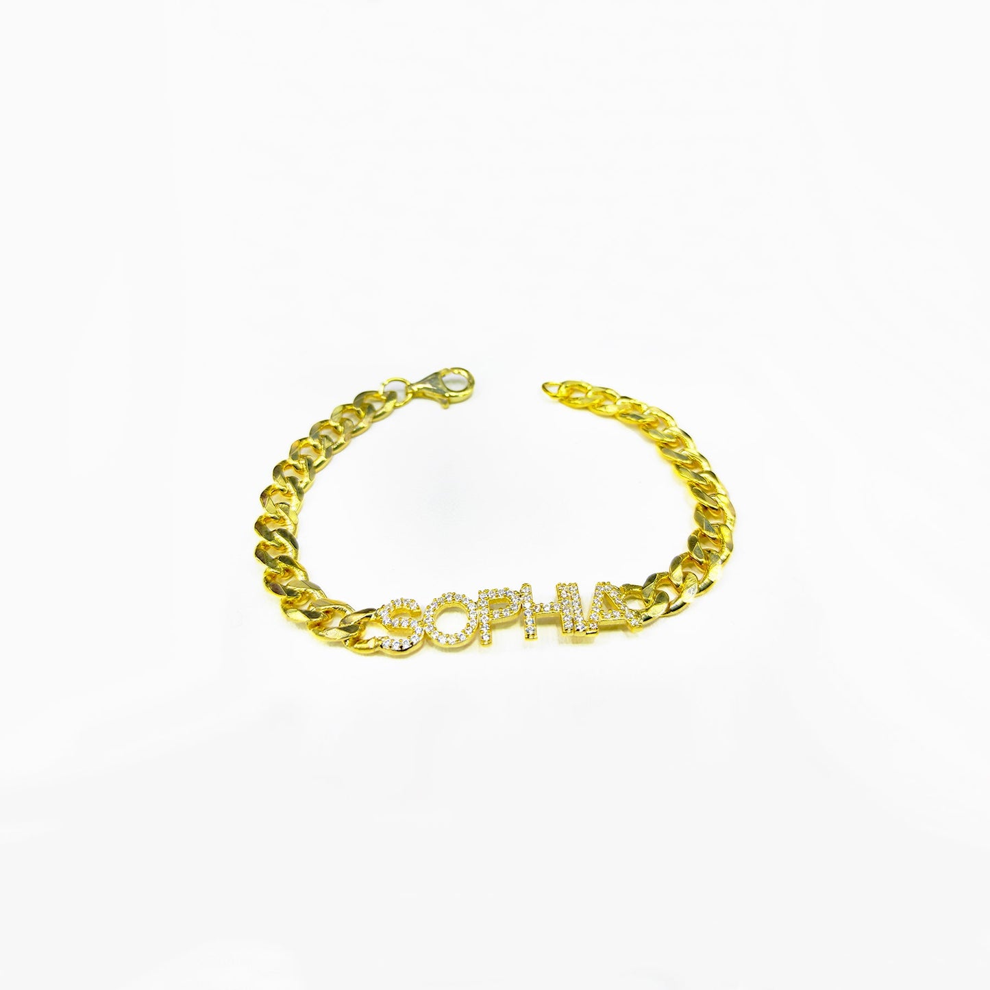 Cuba Chain Thick Name Bracelet, Silver Name Bracelet, Personalized Bracelet