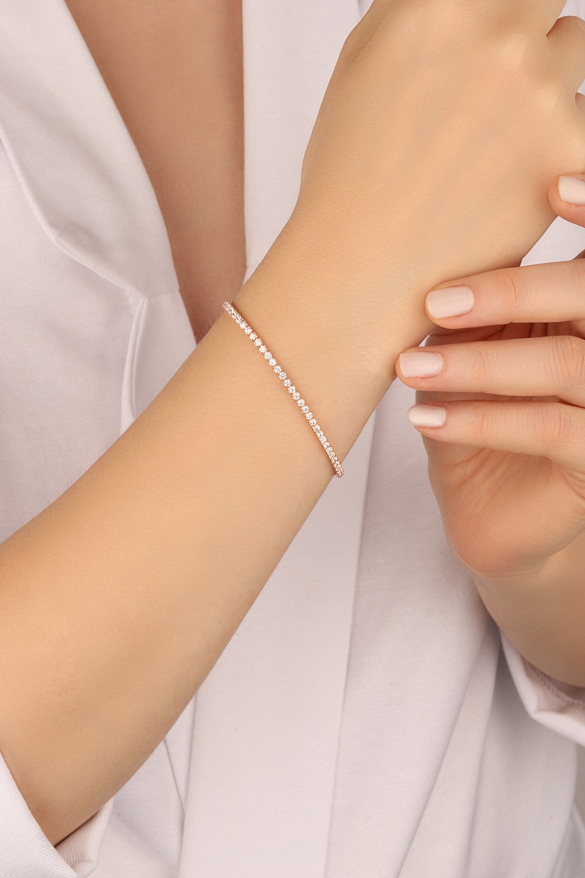 1,5 mm Stone Silver Tennis Bracelet Fashion High Quality