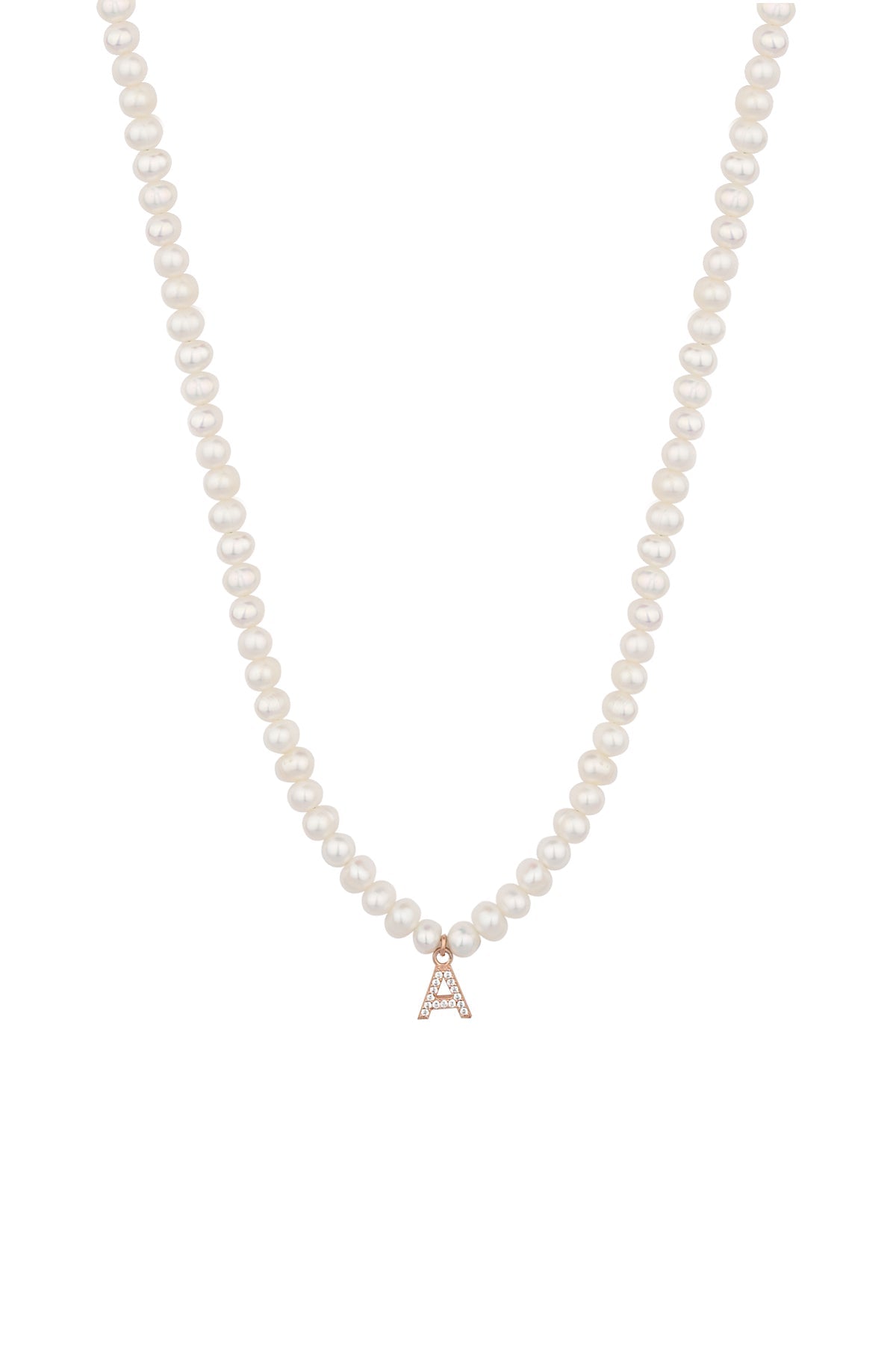 Pearl Necklace with Letter Pendant, Custom Name Necklace Gift, Dainty Pearl Chain Personalized Gold Name Necklace , Minimalist Custom Letter