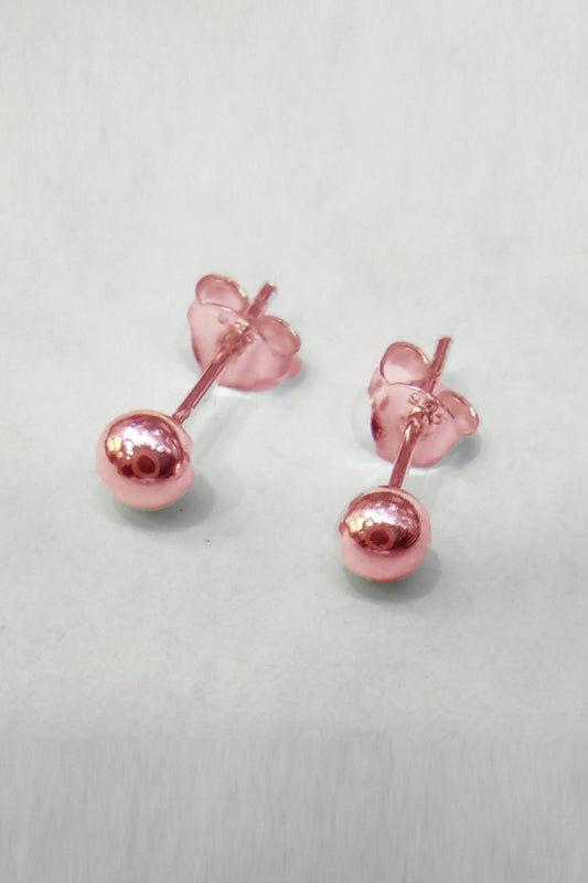 4 mm Silver Ball Earrings