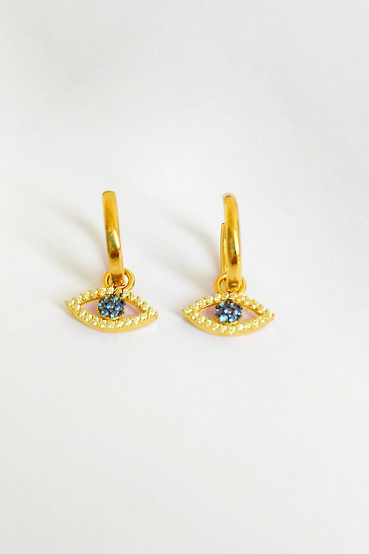 Turquoise Stone Eye Silver Earrings