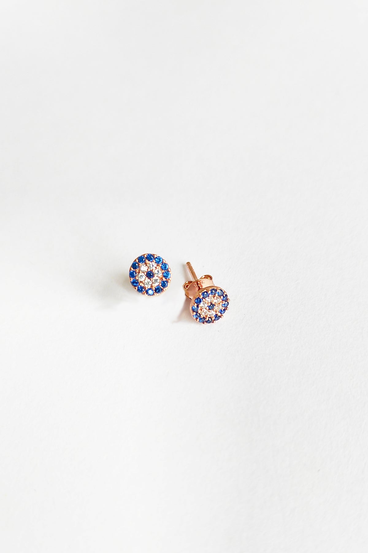 Classic Evil Eye Bead Silver Earrings