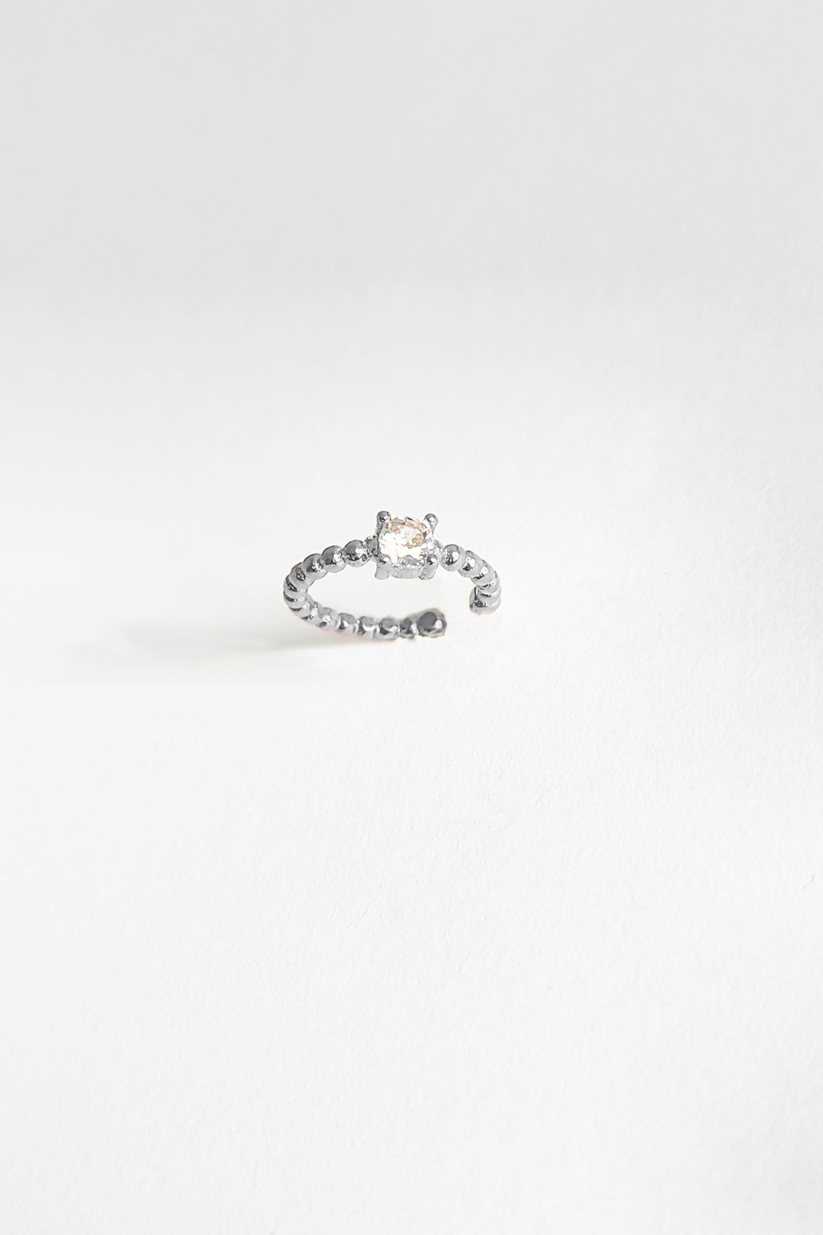 Solitaire Silver Cartilage Earrings