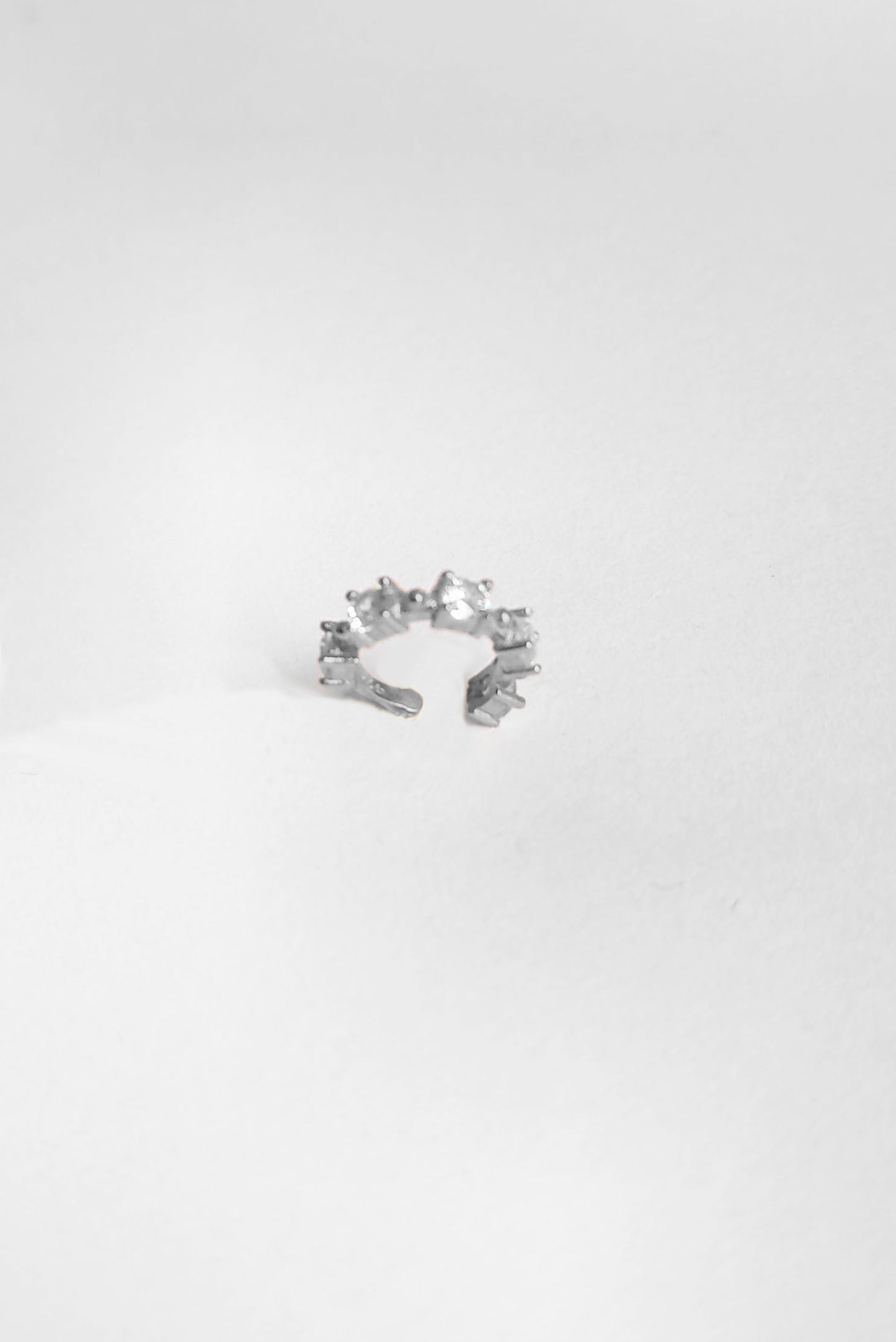 Spiked Stone Silver Cartilage Earrings