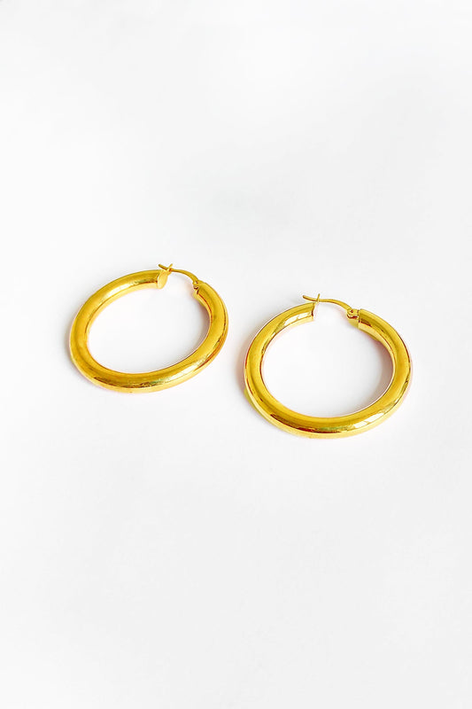 Big Sharnel Sterling Silver Earrings