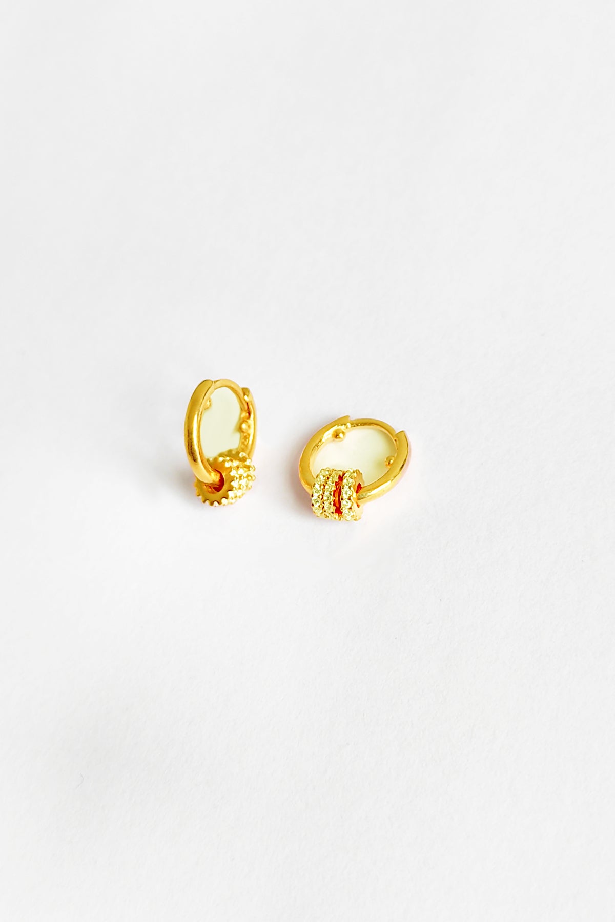 Gemstone Hoop Silver Hoop Earrings