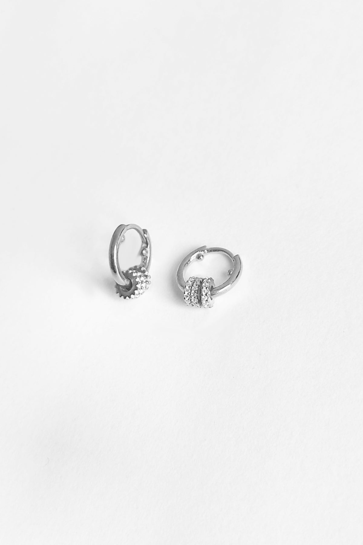 Gemstone Hoop Silver Hoop Earrings