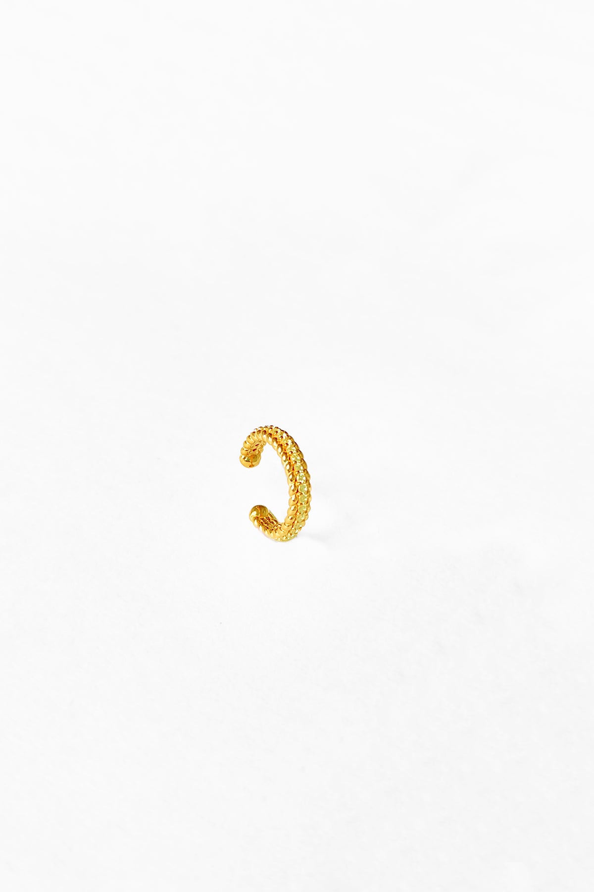 Zircon Stone White Silver Ear Cuff