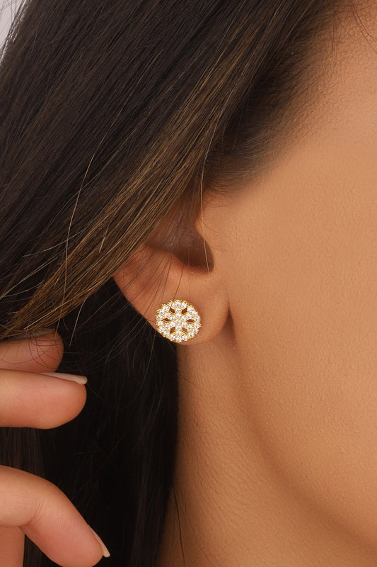 Snowflake Silver Earrings, snowflake earrings, silver stud earrings