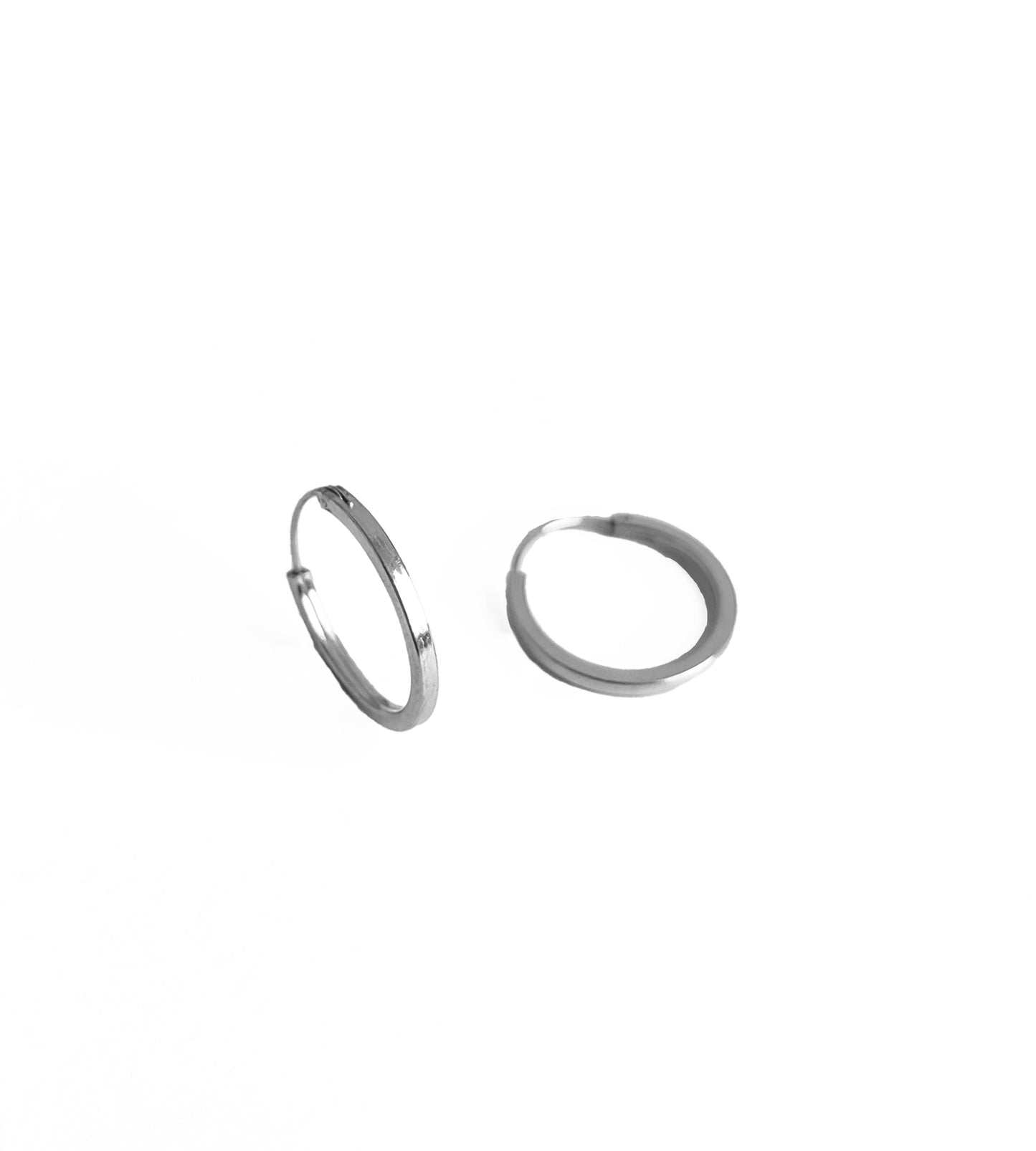 Silver Square Thin Hoop Earrings for Everyday and Special Occasions