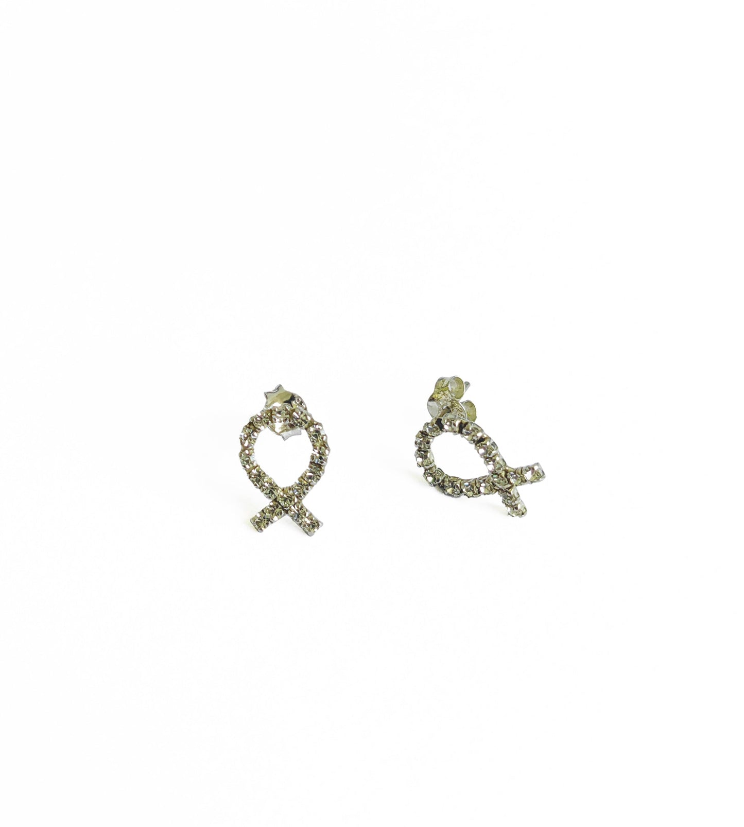Elegant White Stone Silver Earrings