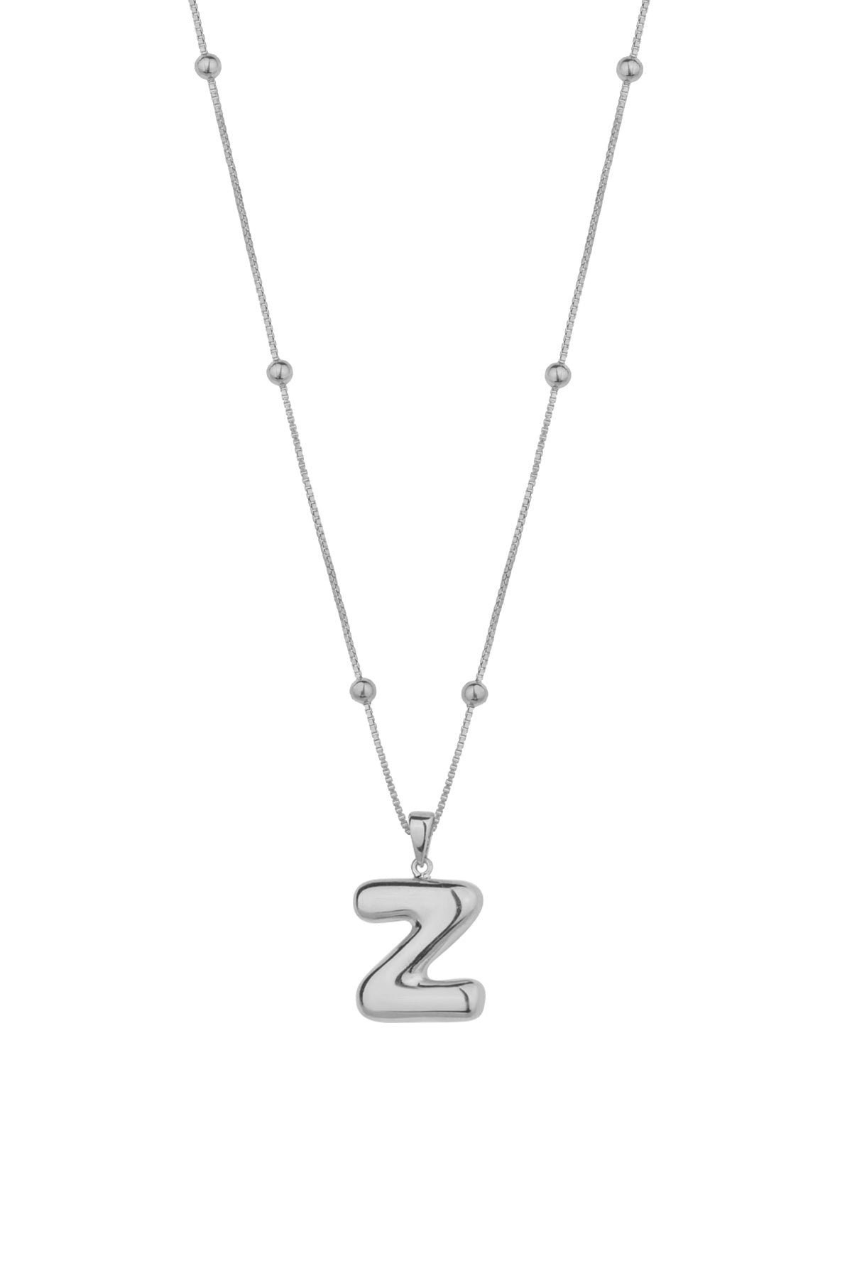 Silver letter necklace