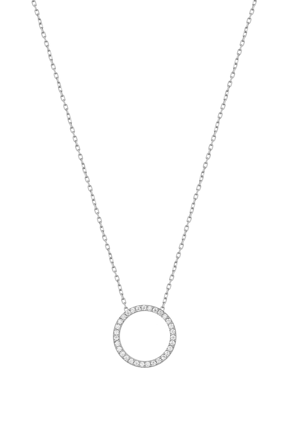 Round White Stony Silver Necklace