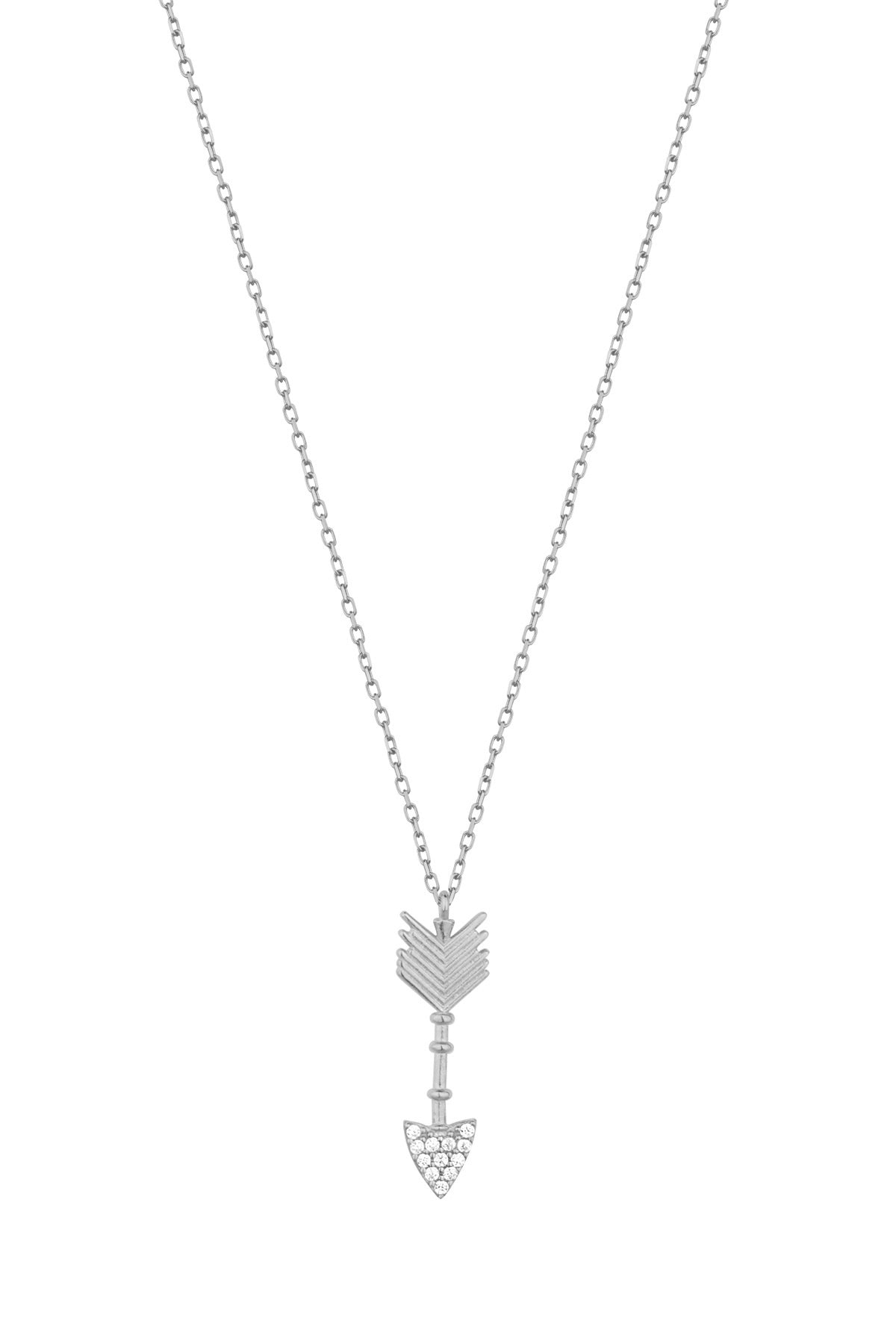 Zirkon Arrow Silver Necklace