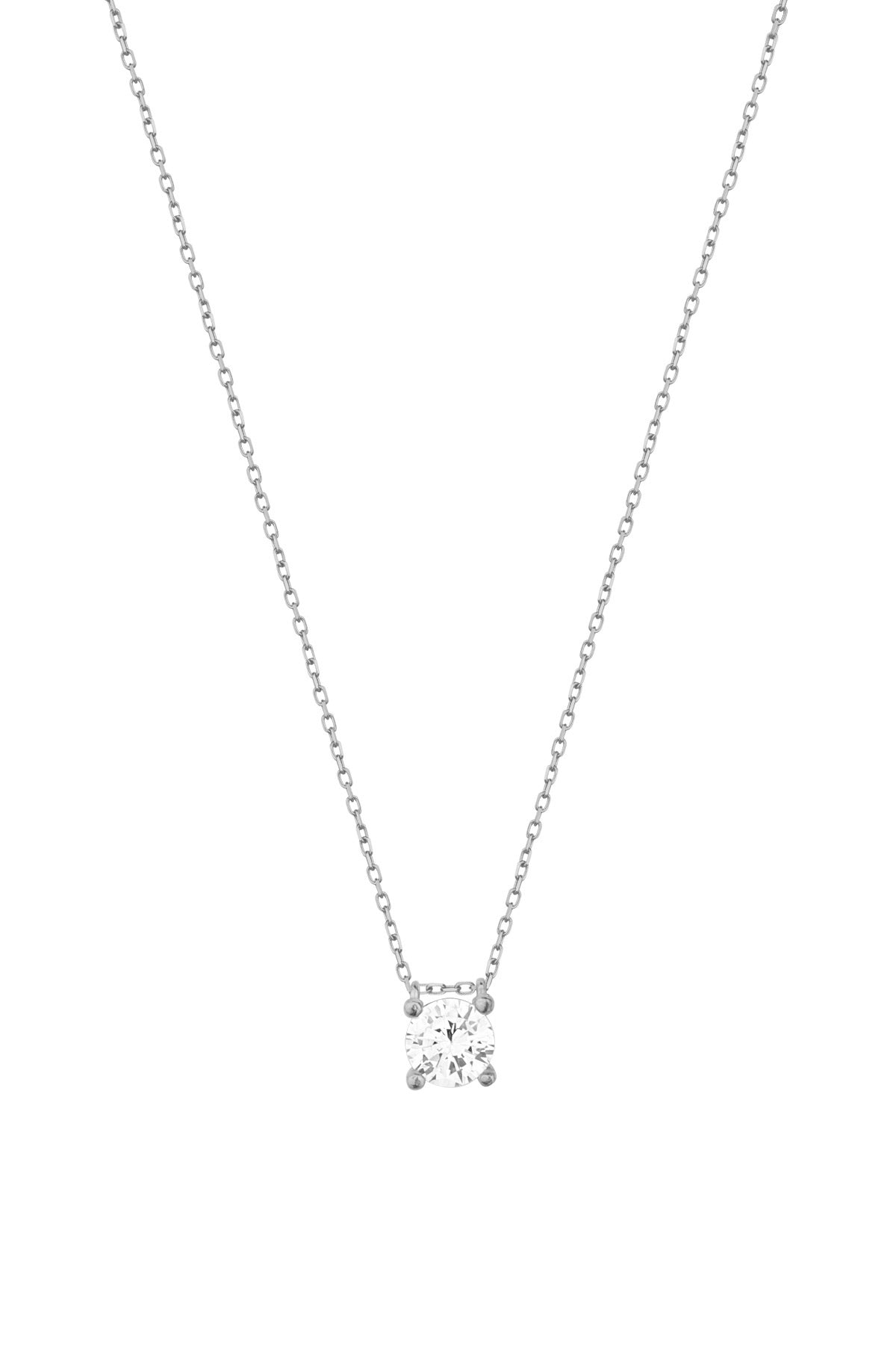 Solitaire Silver Necklace
