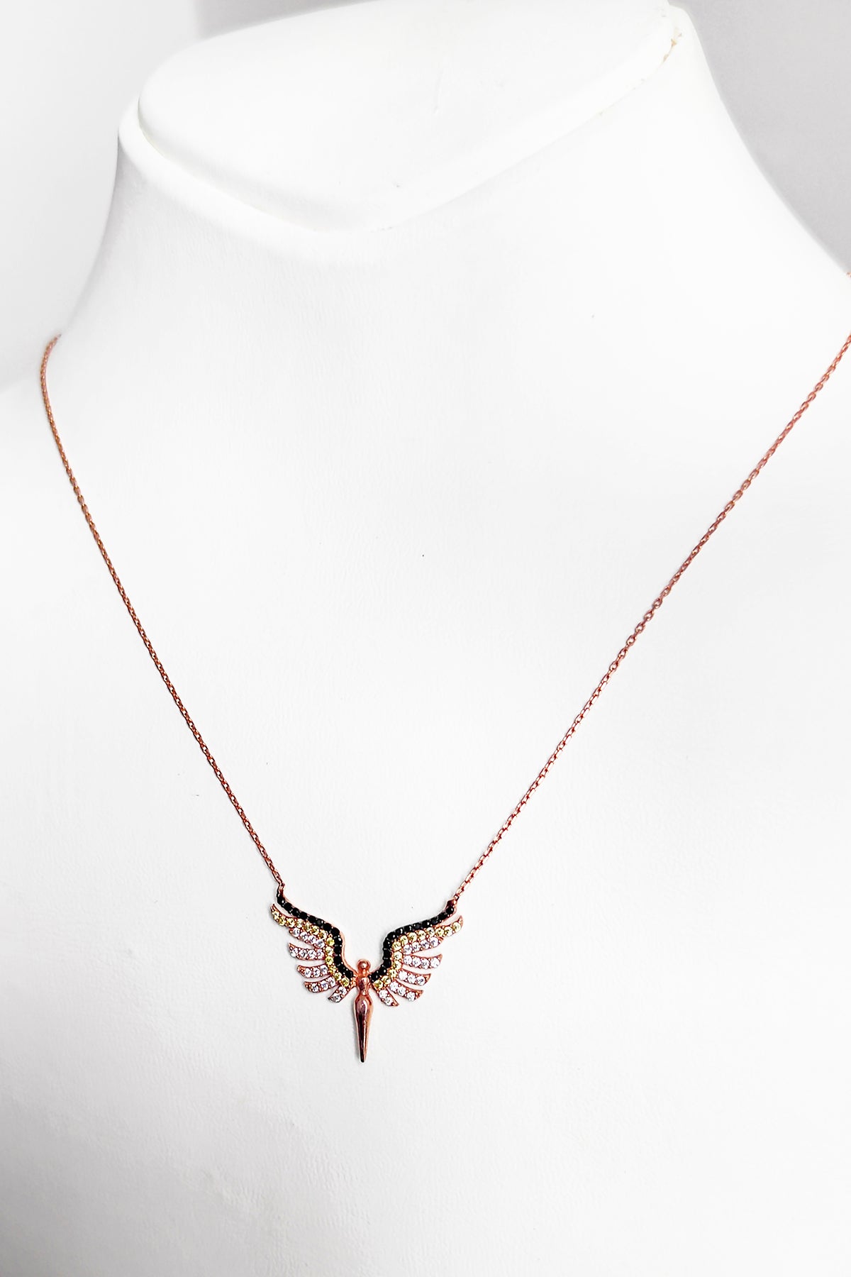 Silver Necklace with Black and White Stone