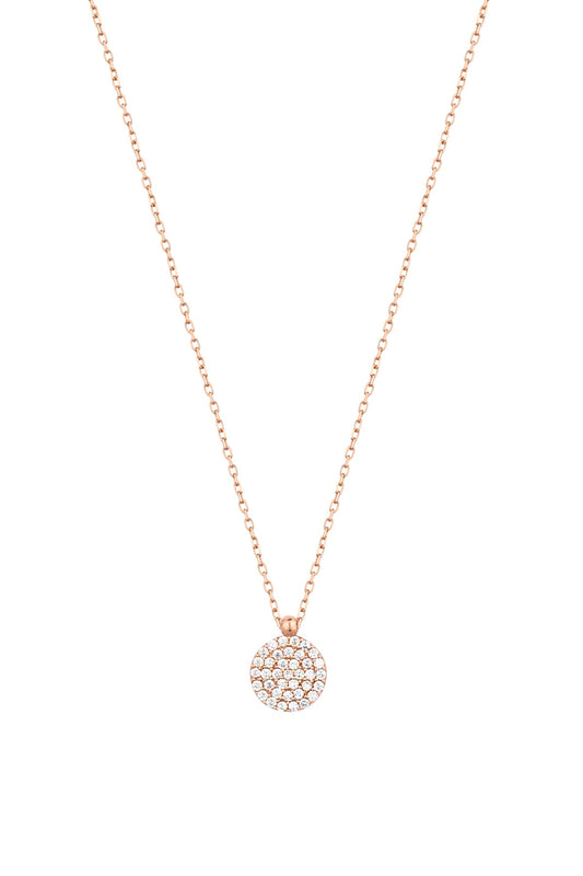 White Stone Lentil Silver Necklace