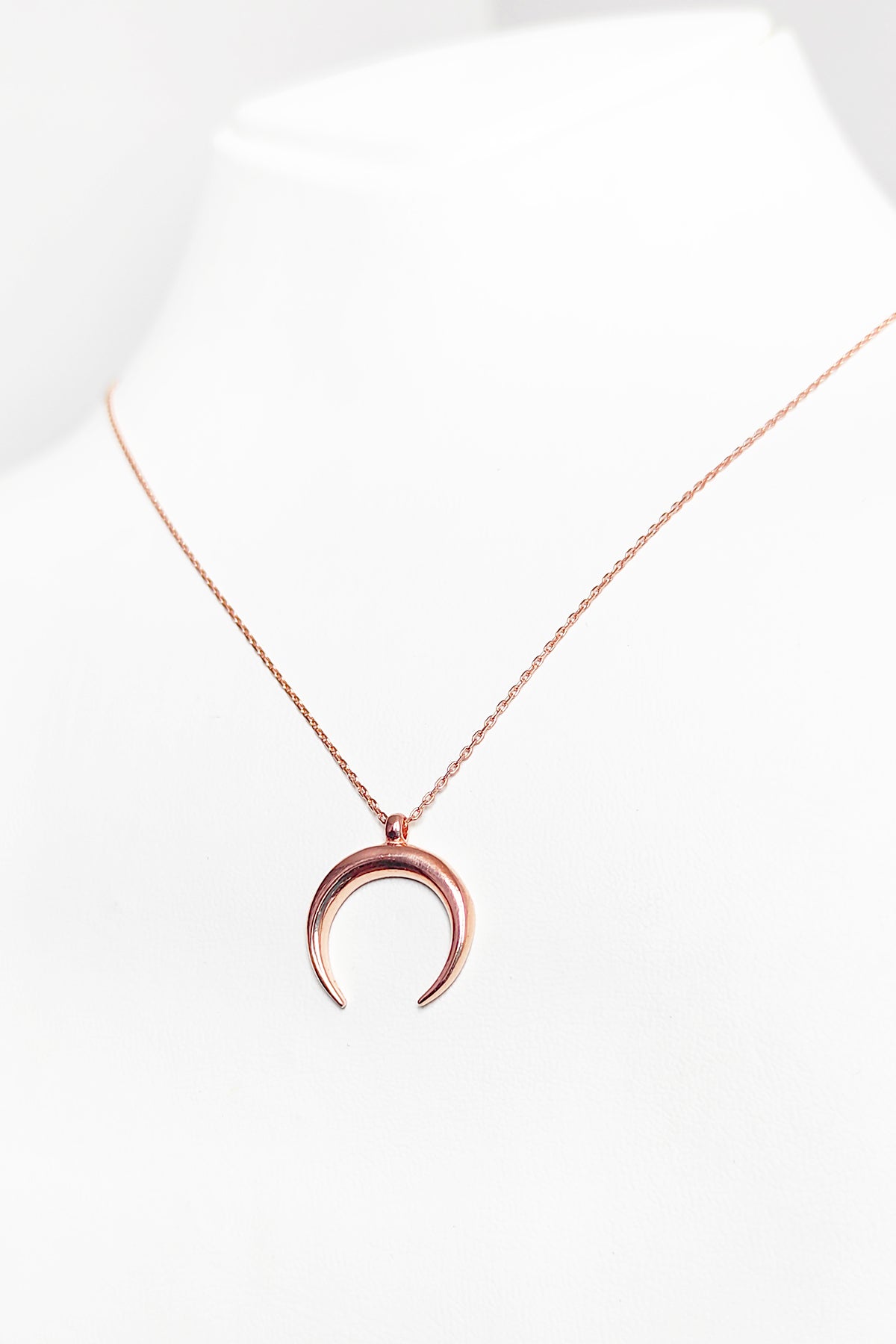 Inverted Crescent Silver Necklace