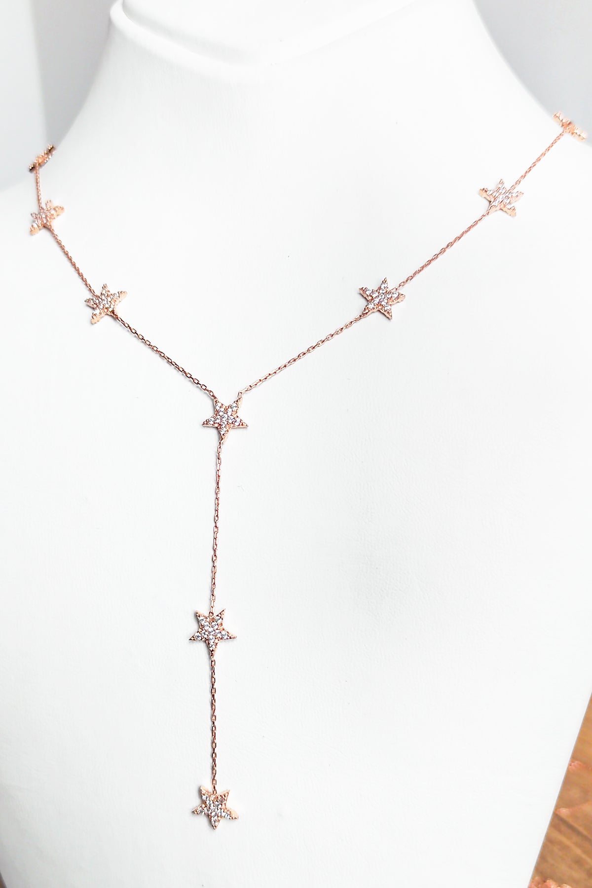 Multi Star Y Silver Necklace