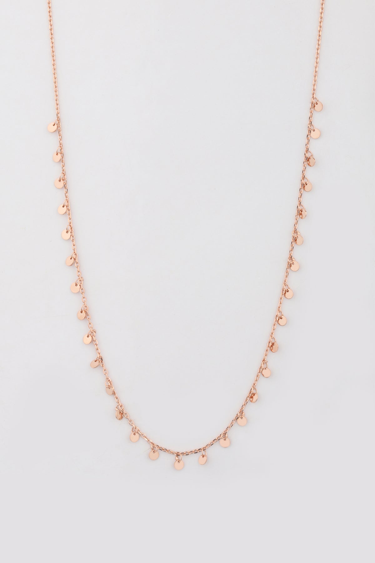 Sterling Silver Sequin Necklace – Dainty Disc Chain Choker for Women, Sequin Choker - 14k Gold or Silver - Layering Necklace - Gift For Her