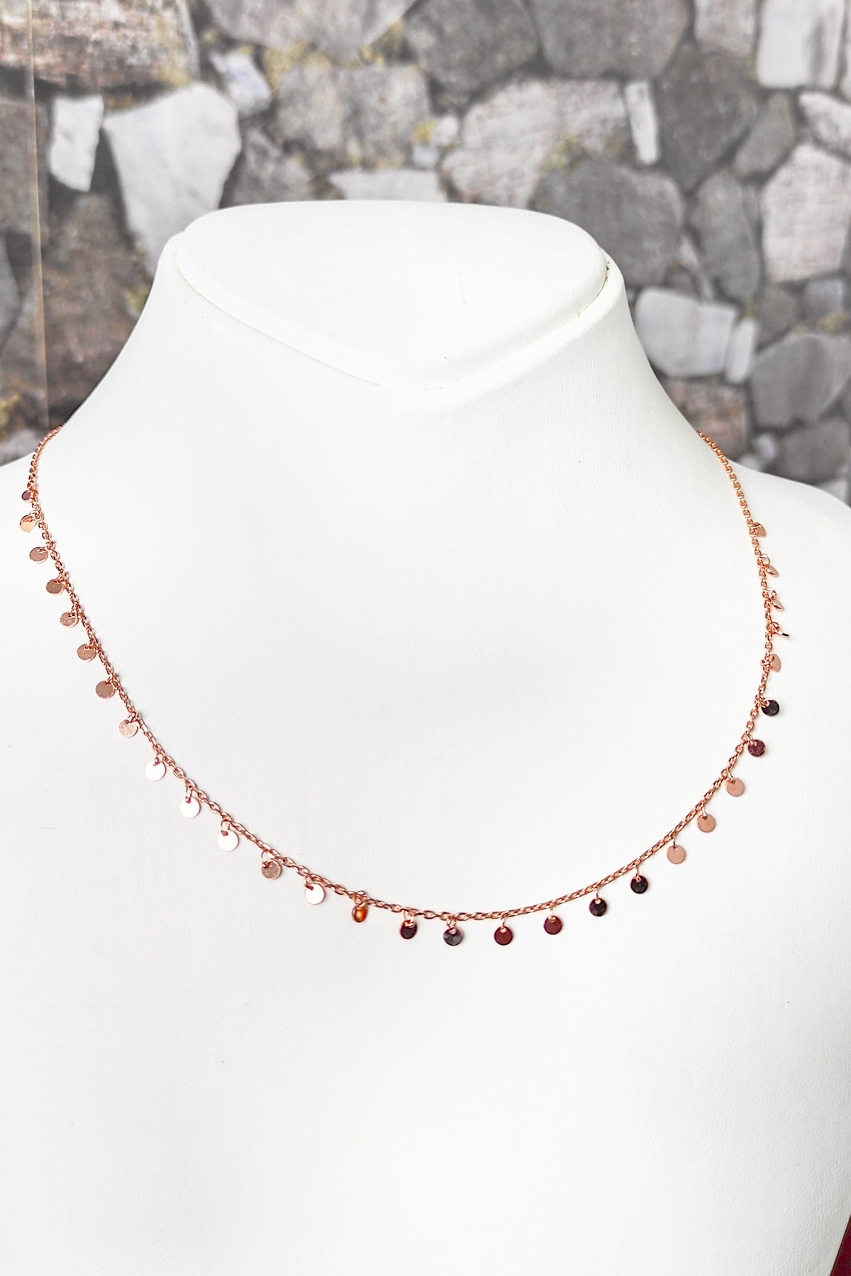 Sterling Silver Sequin Necklace – Dainty Disc Chain Choker for Women, Sequin Choker - 14k Gold or Silver - Layering Necklace - Gift For Her