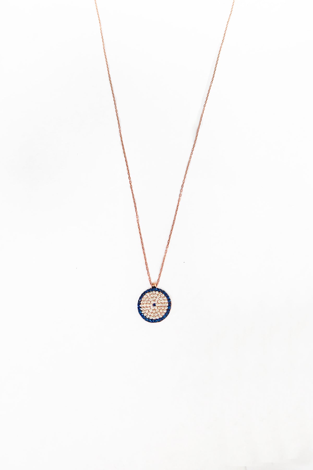 Classic Stone Evil Eye Bead Silver Necklace