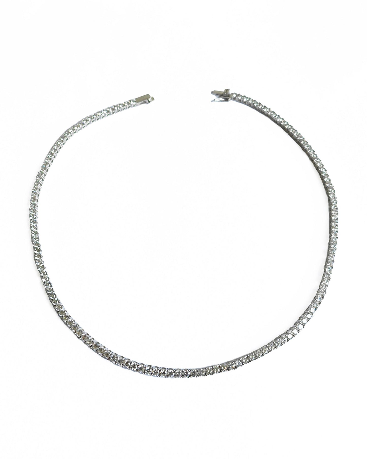 3 mm White Colorful Stone Gold Diamond Tennis Chain Necklace