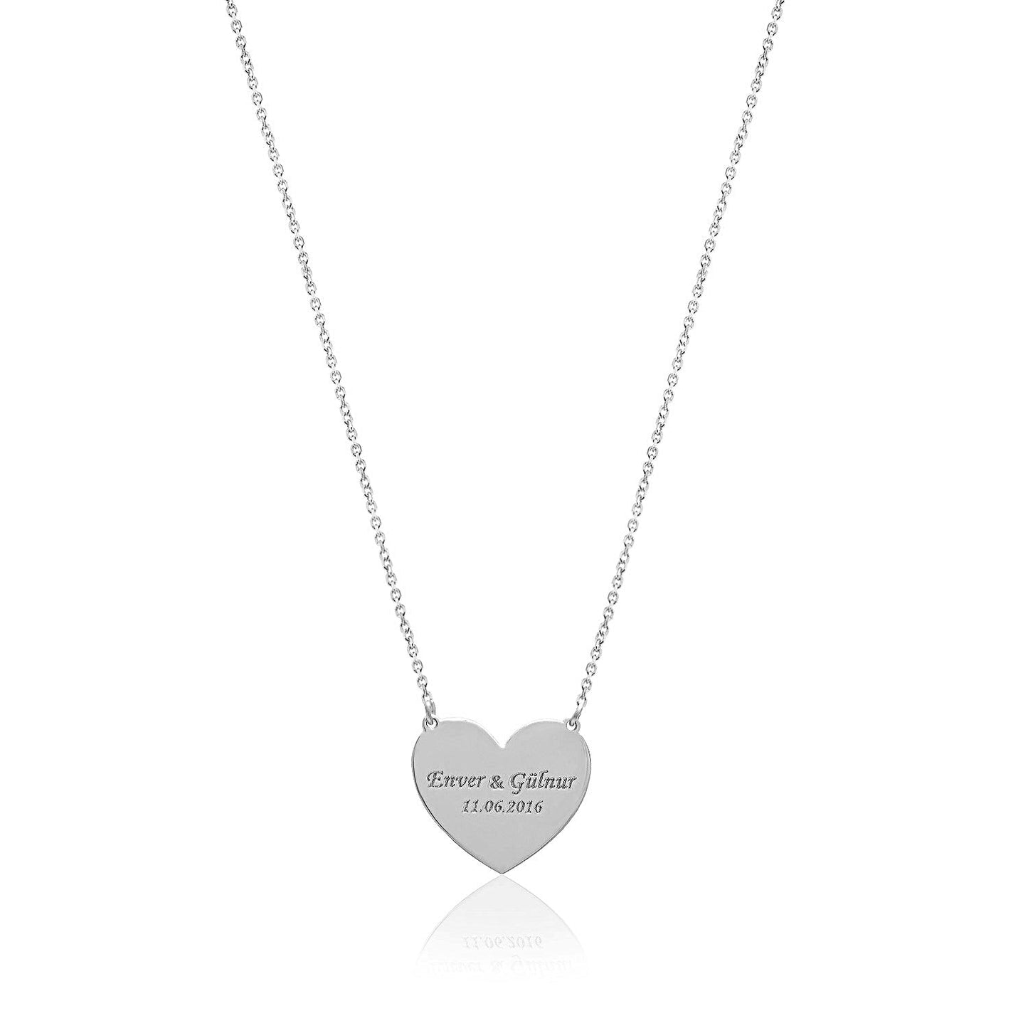 Heart Necklace with Lovers' Names and Important Dates
