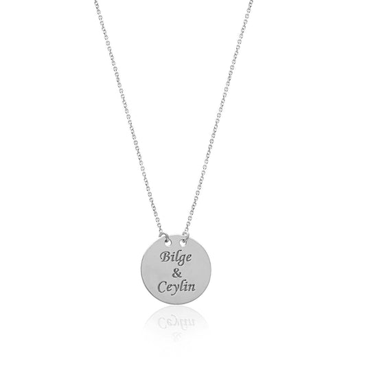 Personalized Oval Gift Necklace with Name Written