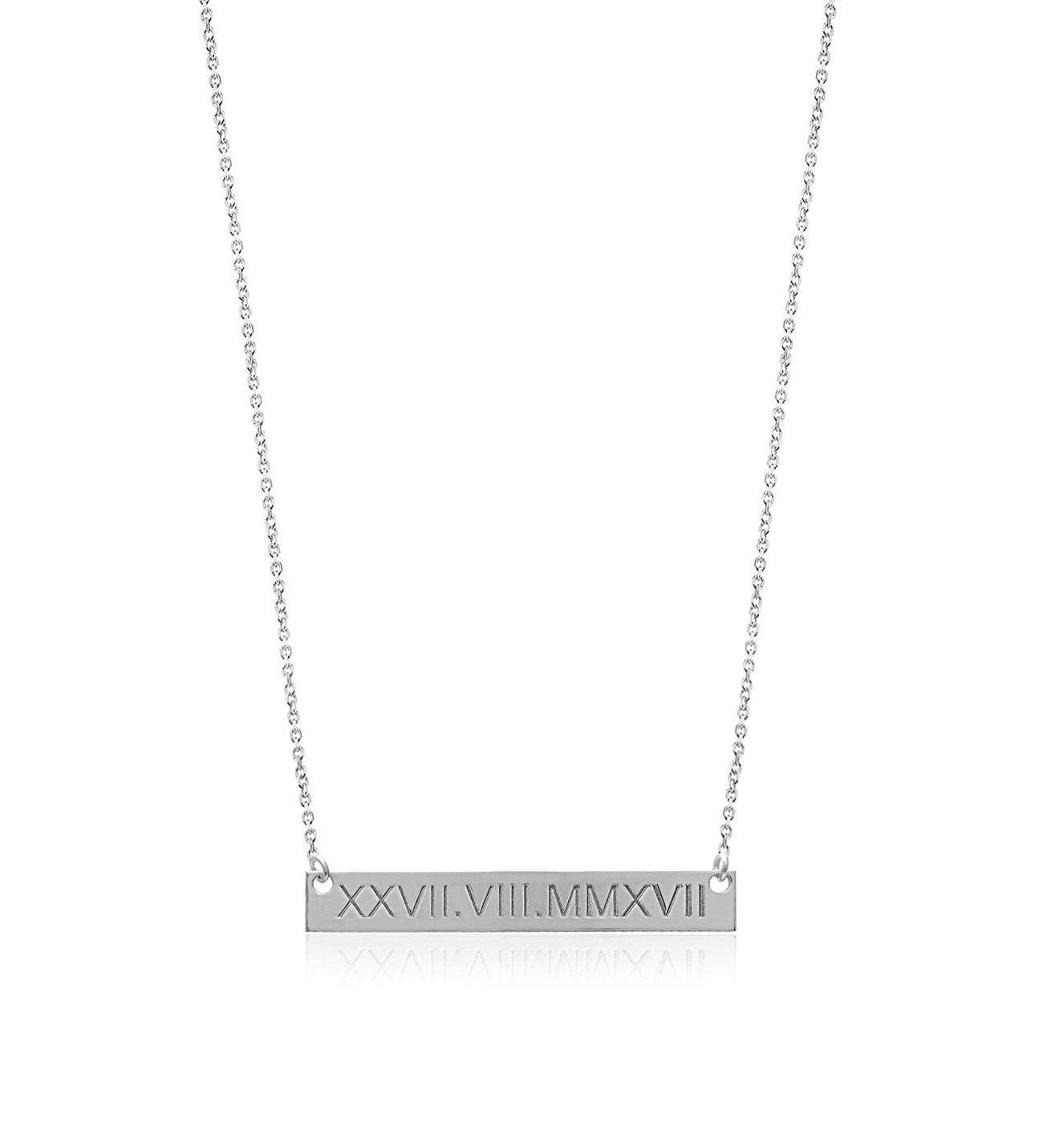 Souvenir Silver Necklace with Roman Numerals and Important Days