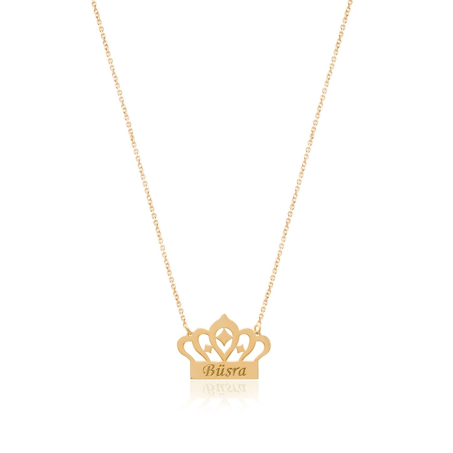 Prince / Princess Crown Sterling Silver Necklace with Name