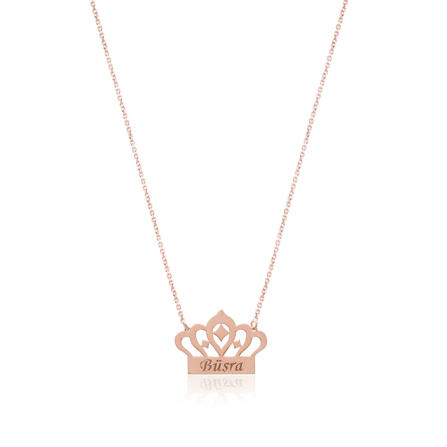 Prince / Princess Crown Sterling Silver Necklace with Name