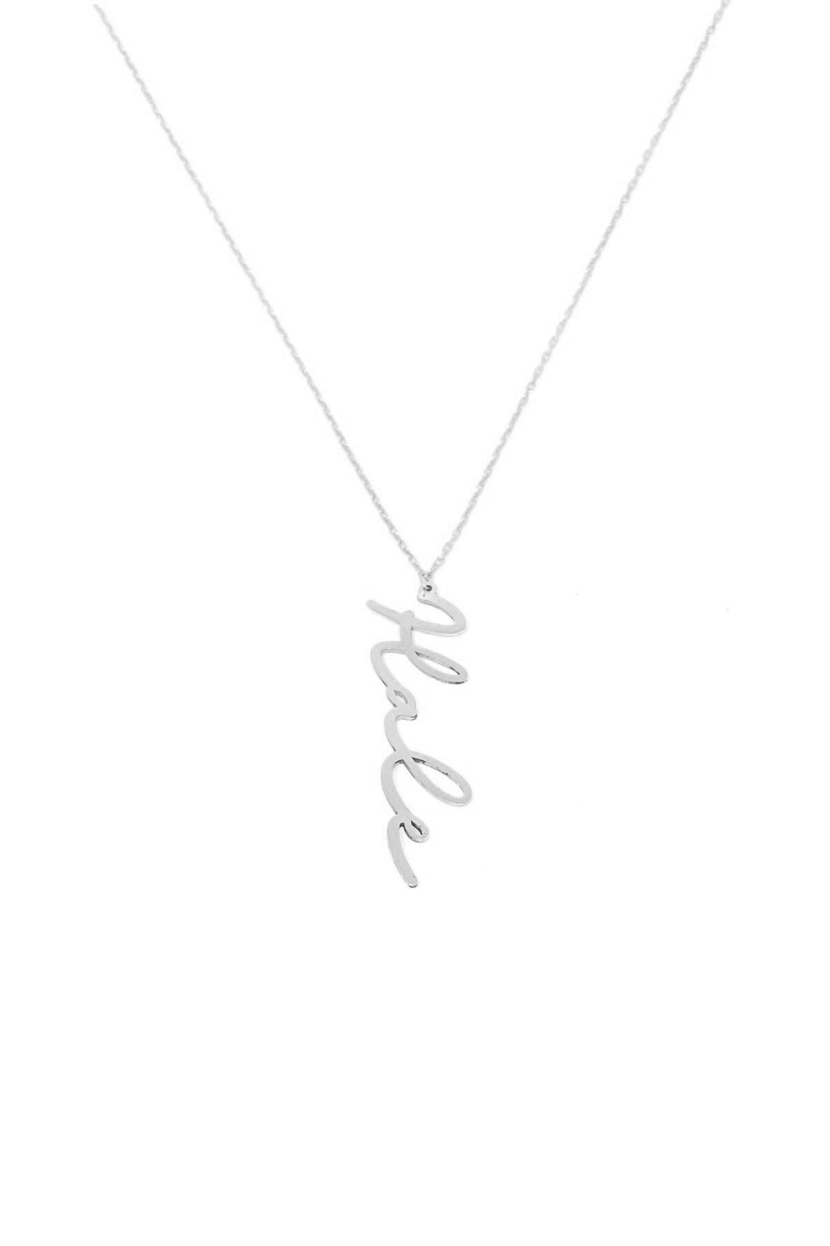 Vertical Italic Sterling Silver Personalized Name Necklace