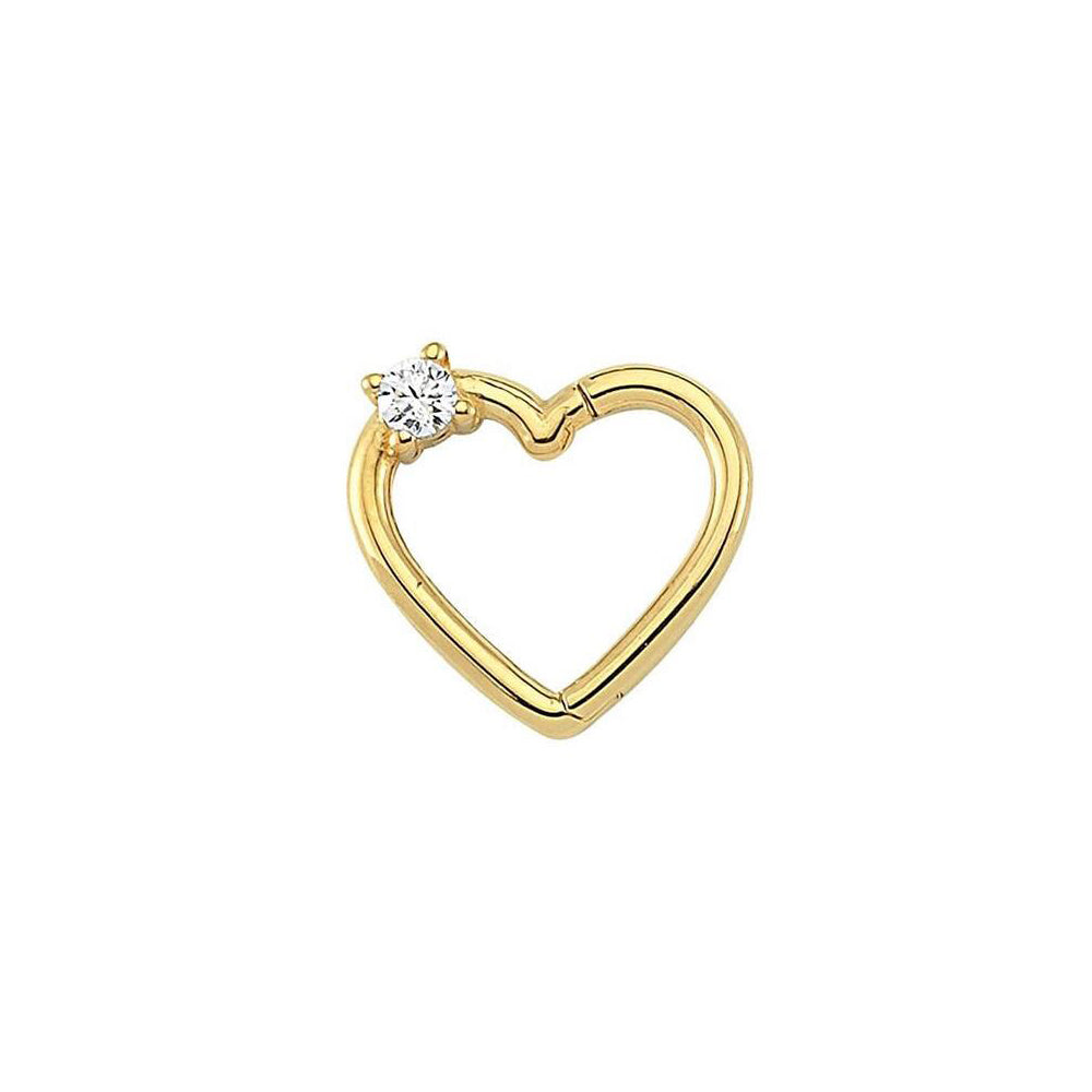 Zirkon Heart 14K Gold Helix Piercing