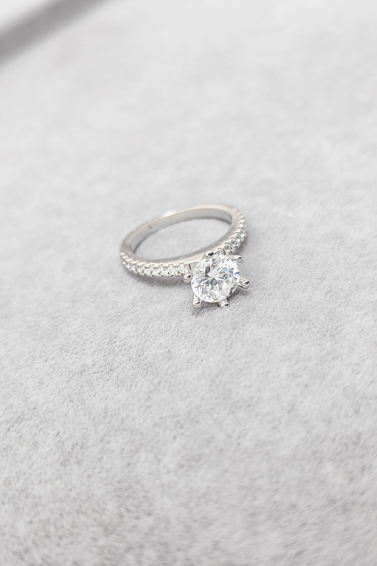 Big Swarovski Stone Silver Ring