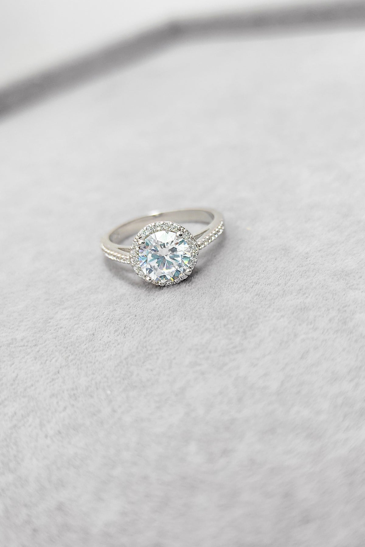 Large Swarovski Stone Silver Ring