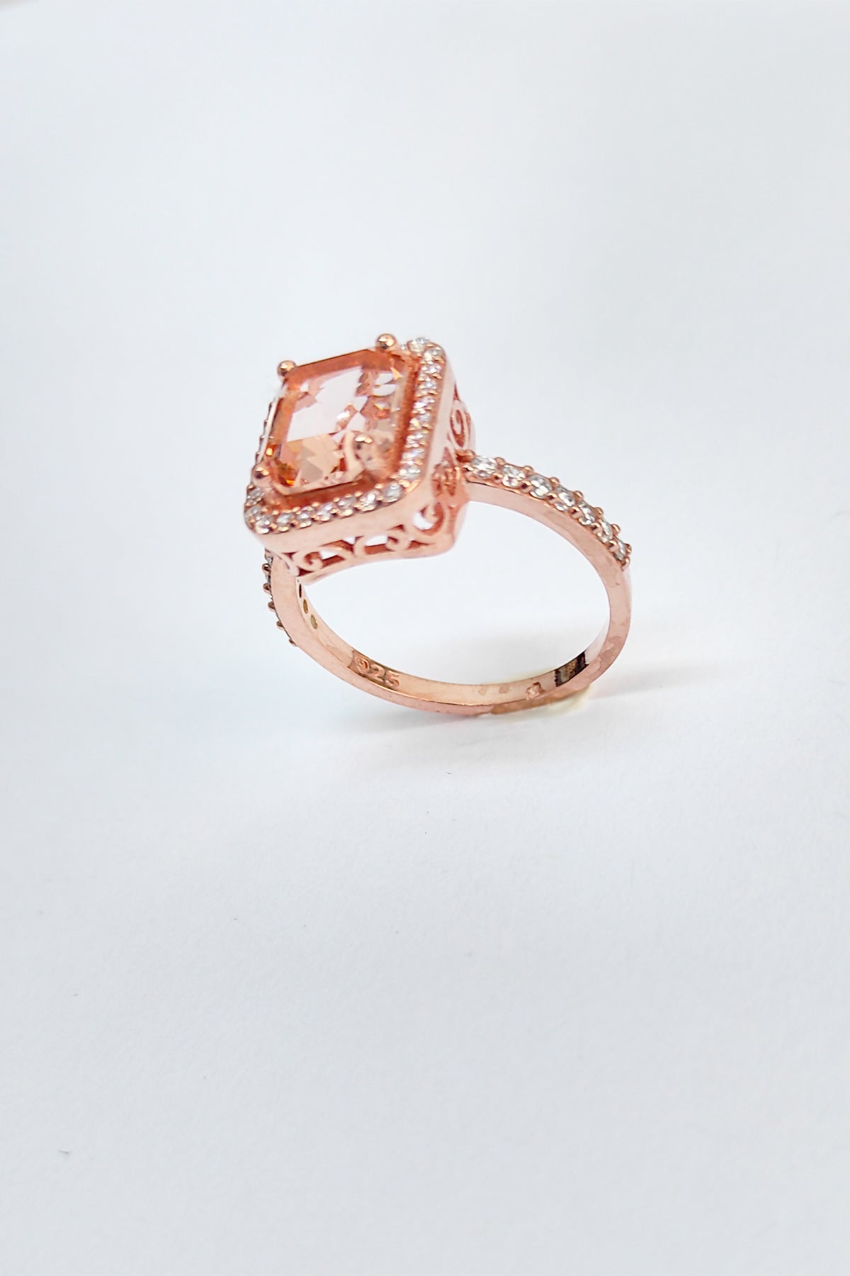 Pink Swarovski Stone Silver Ring