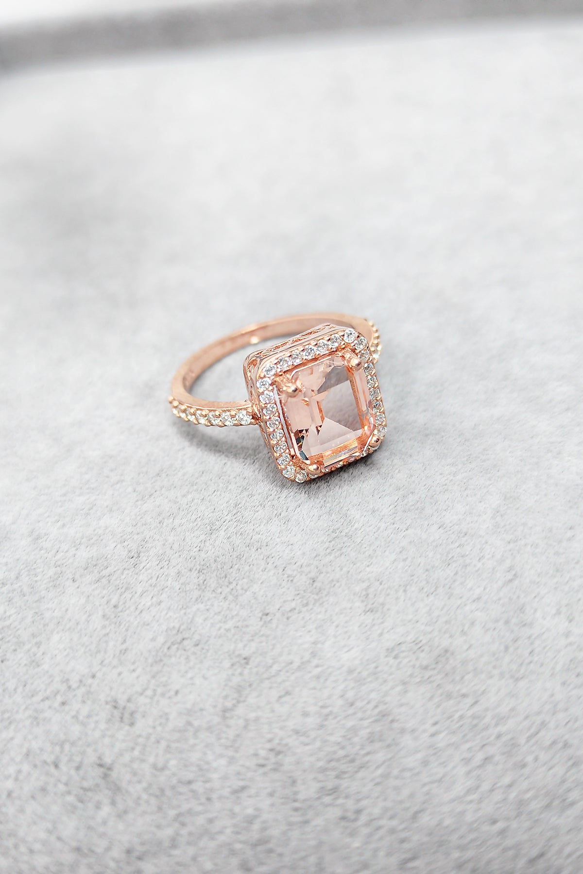 Pink Swarovski Stone Silver Ring