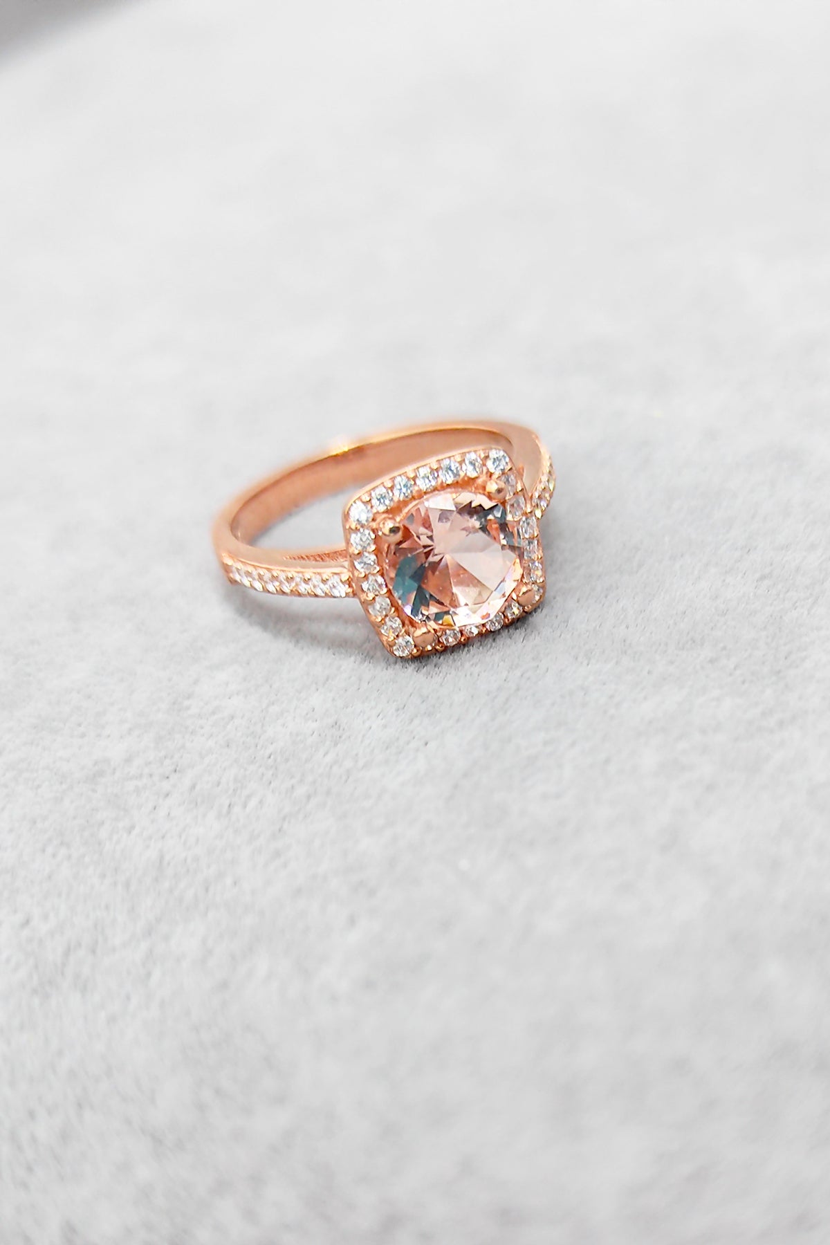 Pink Swarovski Stone Silver Ring