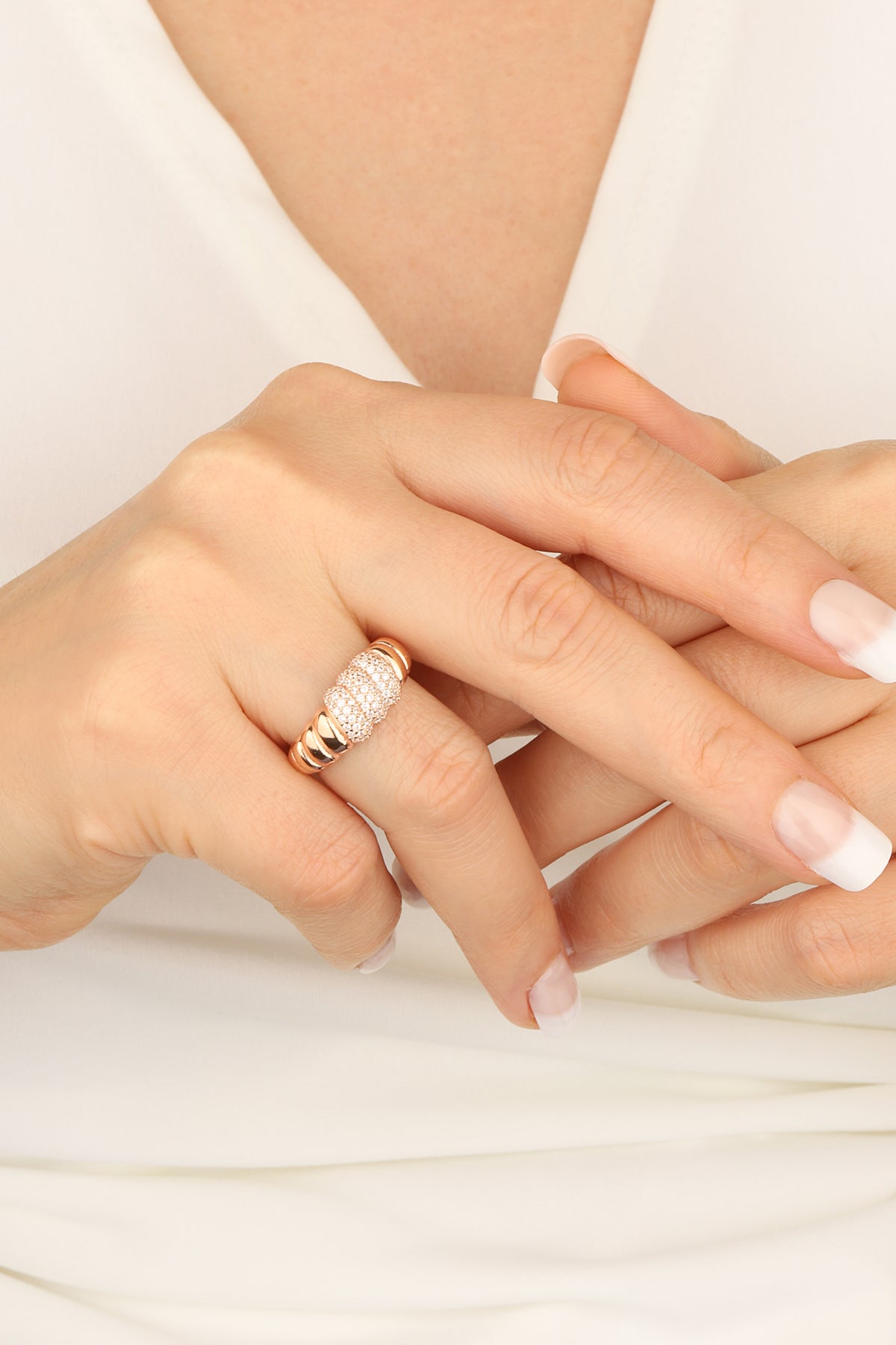 Zircon Stone Silver Ring