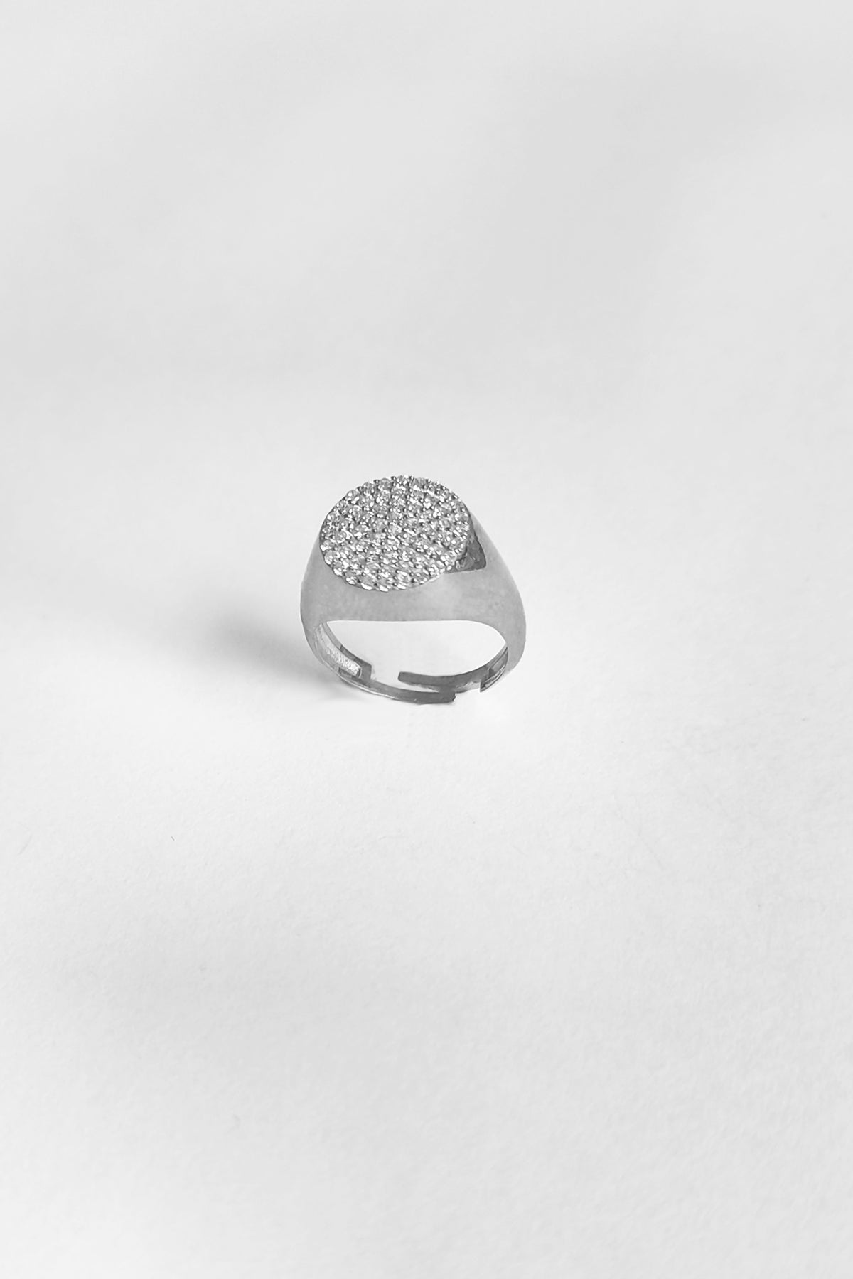 White Stone Knight Silver Ring