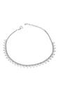 White Triangle Stone Silver Anklet, Silver Anklet, Anklet, Ankle Bracelets, Boho Anklet