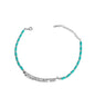 Turquoise Stone Sequin Silver Anklet
