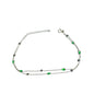 Two Row Colorful Stone Silver Anklet