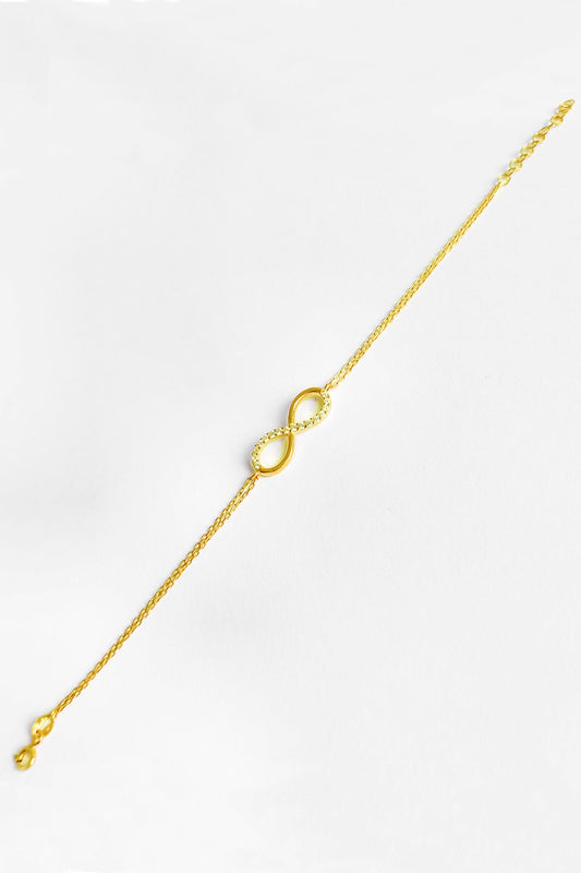 Half Stone Infinity Silver Bracelet