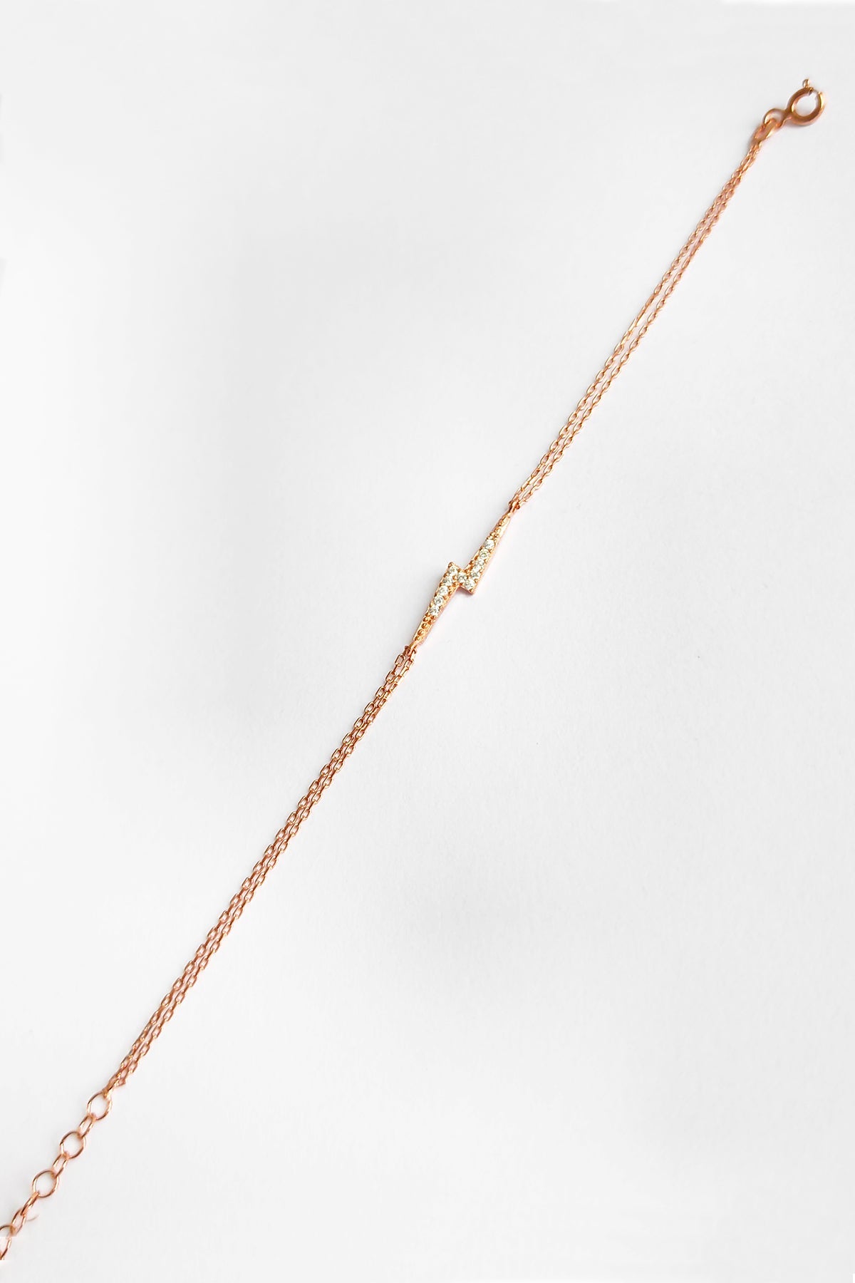White Stone Lightning Silver Bracelet
