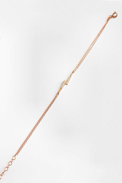 White Stone Lightning Silver Bracelet